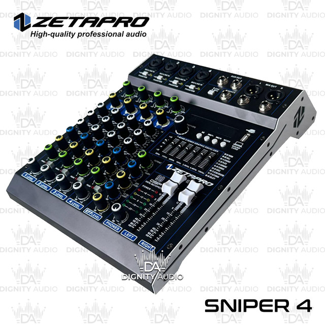 Mixer 4 Channel ZETAPRO SNIPER 4 | SNIPER4 Bluetooth USB Soundcard Original