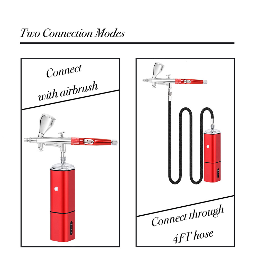 . Cordless Cake Color Airbrush Makeup Foundation Spray Air Brush Handheld Compressor -