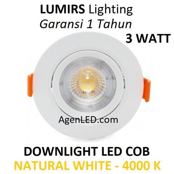 "New" LUMIRS Lampu Downlight LED 3W 4000K Spot sorot 3 w watt 4000 K COB