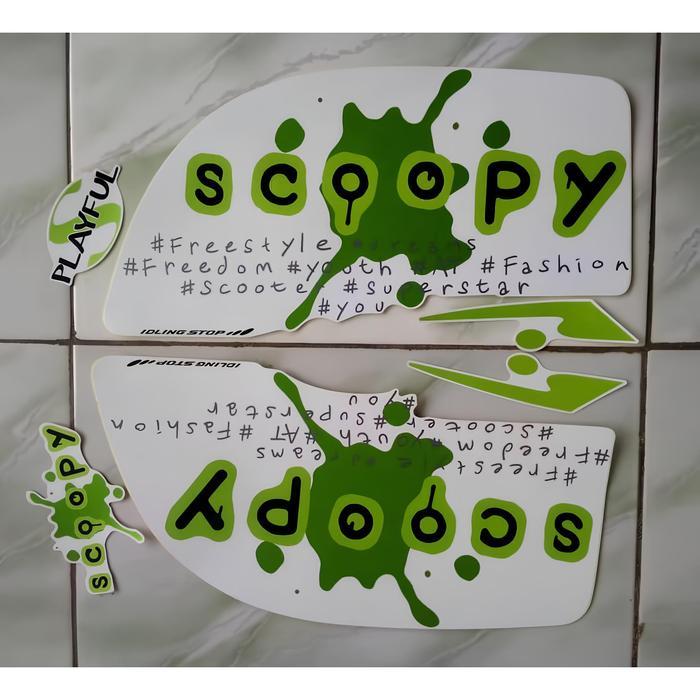 stiker striping honda scoopy fashion 2016 2017 putih hijau lis body standar berkualitas original