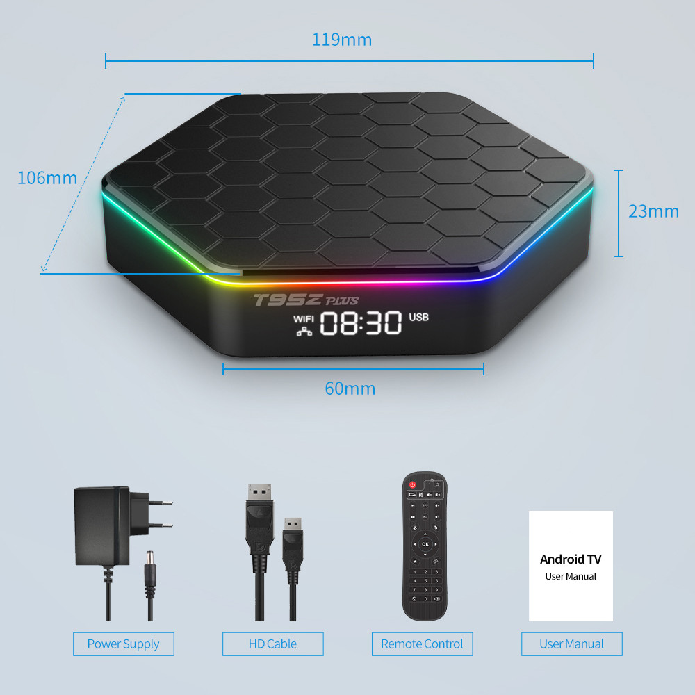 D T95Z PLUS Android 12 TV Box Allwinner H618 8K 2.4G 5G Wifi6 4GB 64B 32GB 2GB16GB BT5.0 H.265