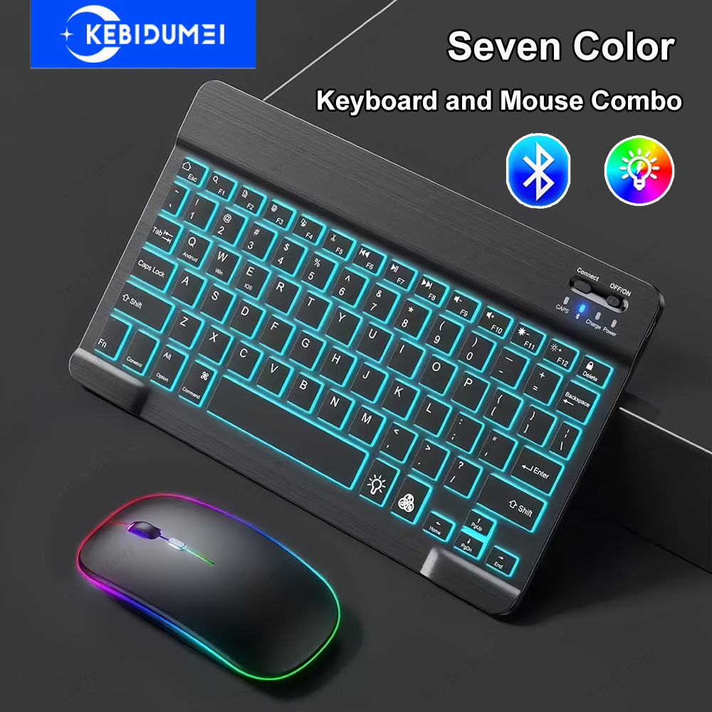 Keyboard and Mouse Set Bluetooth Keyboard+Bluetooth/2.4G Wireless Mouse RGB Backlit Keyboard Mouse