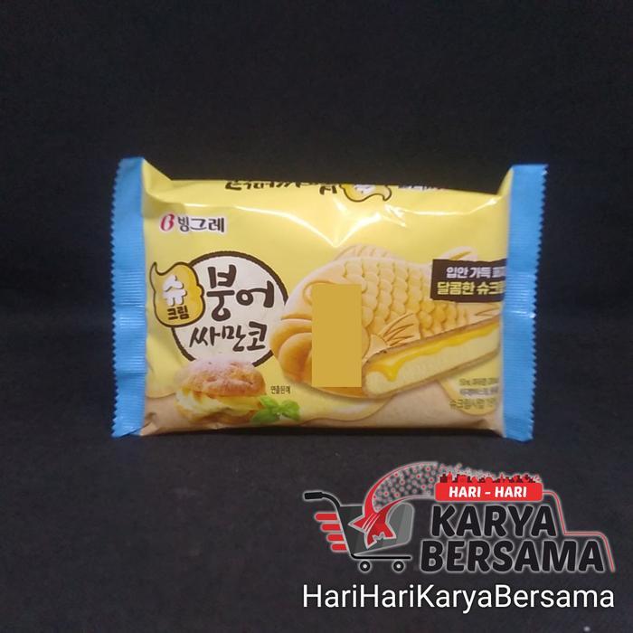 Makanan Ringan Es Krim Binggrae Samanco Cream Custard Sandwich Ice Cream Import Korea 150Ml
