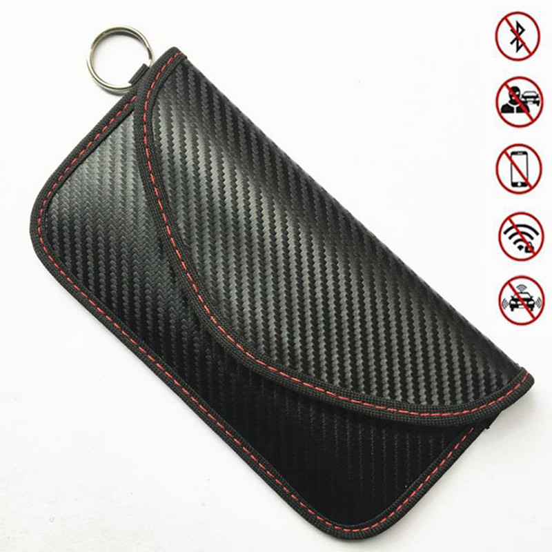 NewSignal Blocking Bag Carbon Fiber Business Faraday Shield Cage Wallet Phone Case Key Pouch Privacy