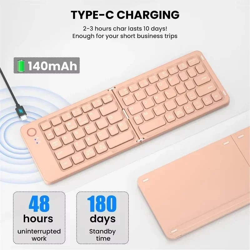 Folding Keyboard Bluetooth Keyboard Portable For Tablet iPad PC Android IOS Windows