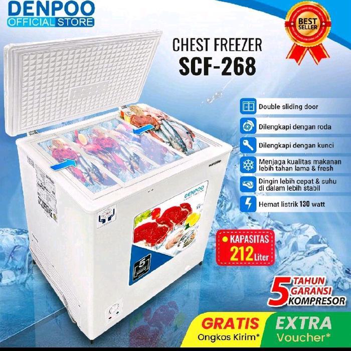 chest freezer Denpoo SCF 268 CG Hemat Listrik - PUTIH