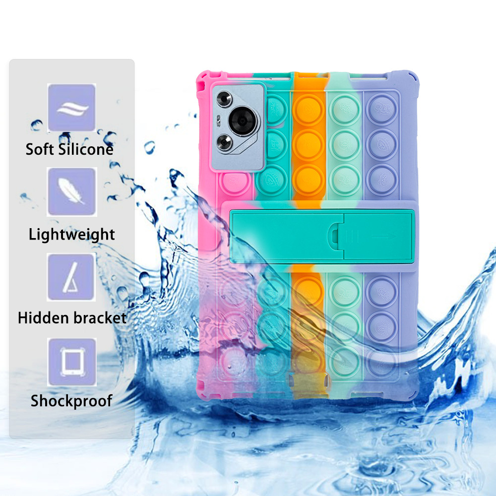 for BDF H39 10.1 Inch Android Tablet Case Ajustable Stand Cover Tablet Soft Silicone Push Bubble