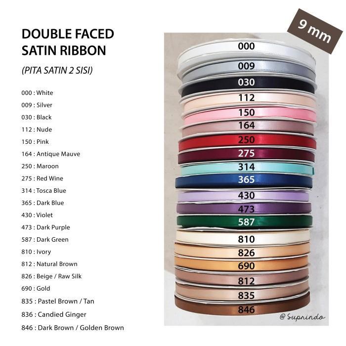 50 Yard/ Pita Satin Import/ Double Faced Satin 9Mm Terlaris