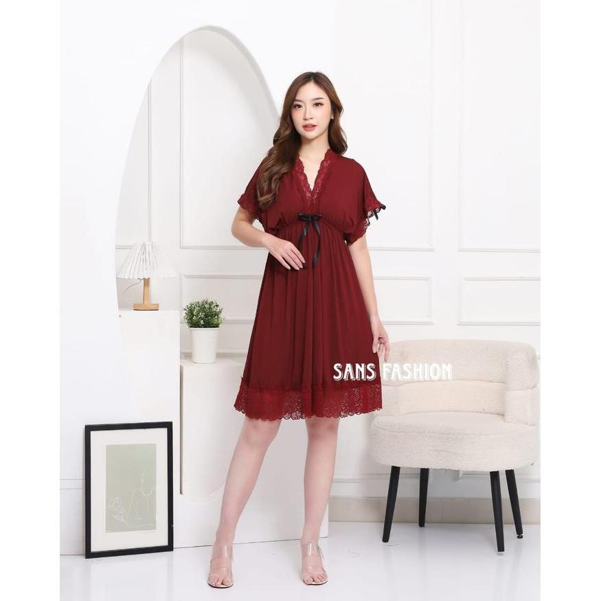 TERLENGKAP Sans Fashion - Lingerie Dress Jersey Jumbo LD 120 CM / Gaun Malam Tidur Wanita Sexy Pita