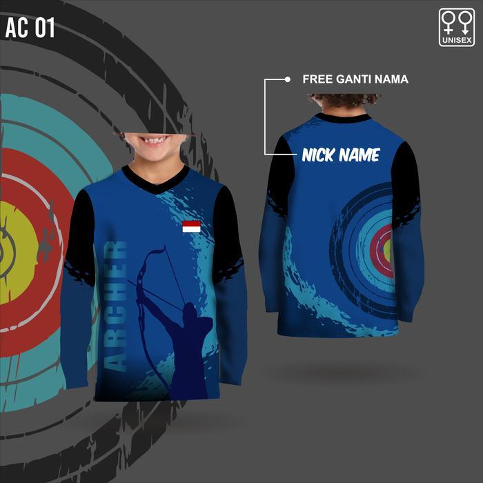 Jersey Anak Kaos Panahan Archer Baju Olah Raga Panahan Lengan Panjang