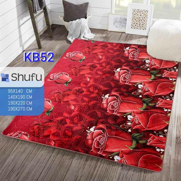 Karpet Lantai Premium Ukuran 190X220 Motif Bunga Karpet Malaysia Karpet Lantai Karpet Bulu Karpet