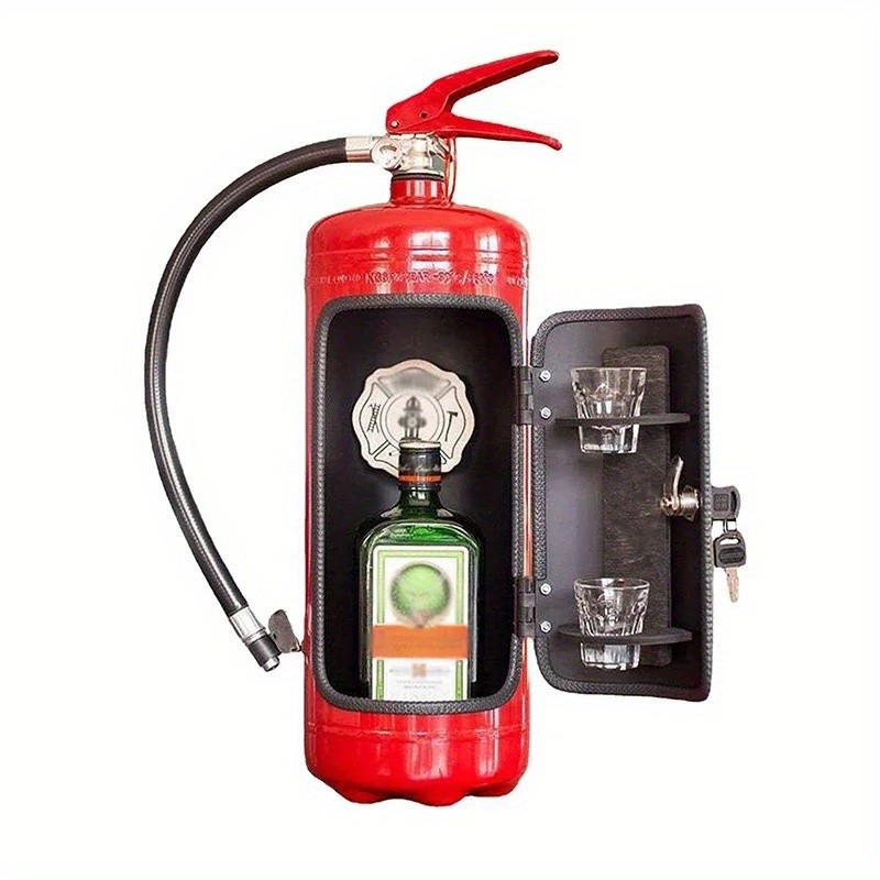 Fire Extinguisher Shape Wine Box Ornaments Mini Bar Wine Cabinet Crafts Decoration Champagne Liquor