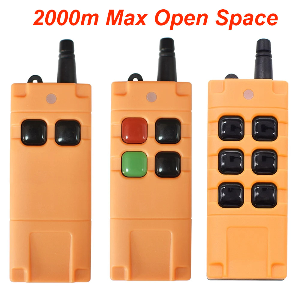 2000M High Power Waterproof & Drop-proof Industrial Wireless Remote Control 2/4/6 Button EV1527 Chip