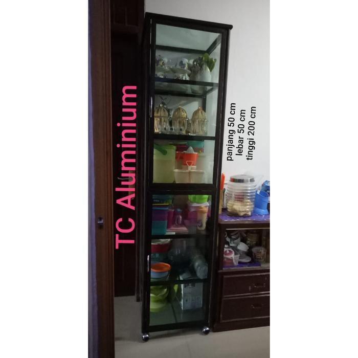 TC ALUMINIUM 50X40X200 b 50X50X200 LEMARI RAK SERBAGUNA 6 SUSUN ALUMINUM 20U COKLAT DARK BRONZE FULL