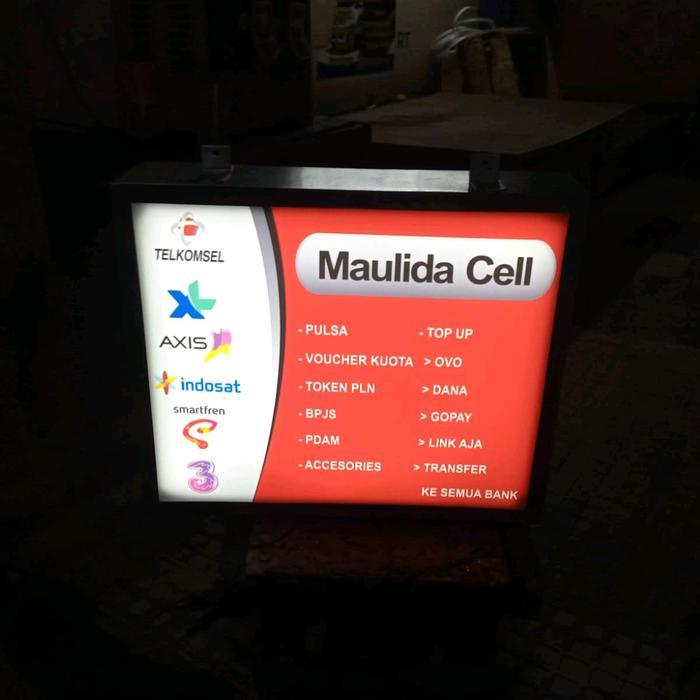 Neon Box Uk 25X30 Brilink,Konter,Mie Ayam,Ayam Geprek,Dll(Disen Suka Suka)Bahan Akrilik Lampu
