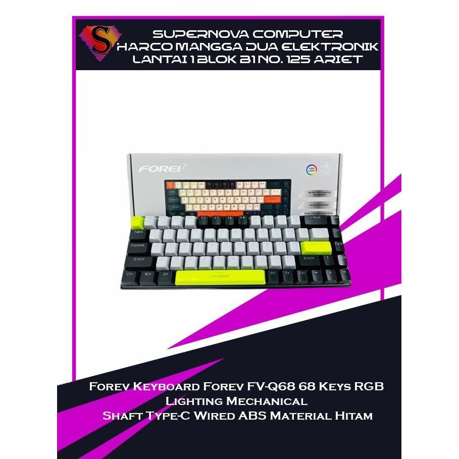 Keyboard Forev FV-Q68 68 Keys Keyboard RBG Lighting Mechanical Shaft Mechanical Keyboard Type-C