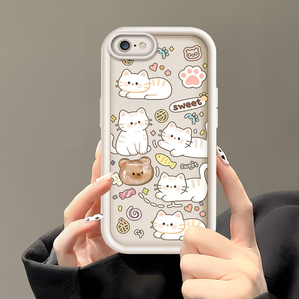Casing Hp Untuk Compitable With iPhone 6 6S Plus Untuk Kesing Softcase Kucing Kecil Kartun Case DXH 
