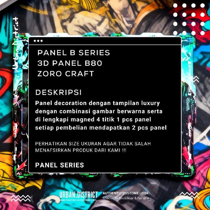 DEKORASI PANEL 3D PRINTED B80 HIASAN MAGNED ZORO BACKDOOR CRAFT PATTERN TEBAL 2MM FULL PRINT HD