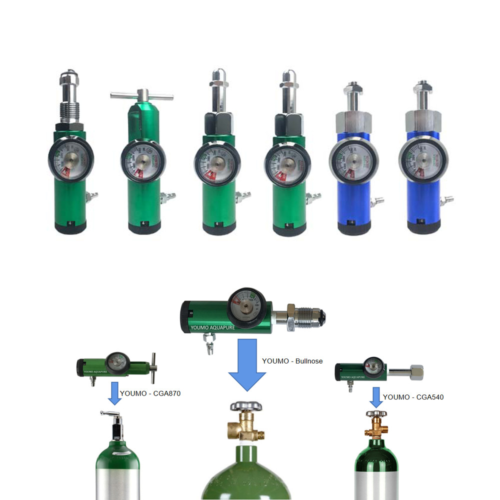 Brazil CGA540 America CGA870 Australia Bullnose 0-4 LPM Oxygen Tank Flow Meter O2 Regulator for Medi