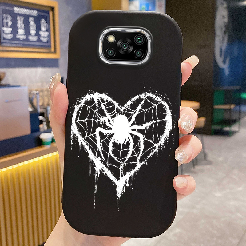 Casing Hp Untuk Xiaomi POCO X3 POCO X3 Pro POCO X3 GT POCO X3 NFC Case Jaring laba-laba berbentuk ha