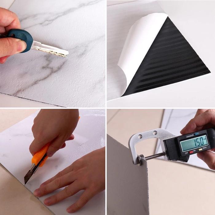 [PAKET 48PCS] PVC Lantai VINYL Marble 45 x 45 cm / Lantai Vinyl Marbel Granit / Stiker Lemari