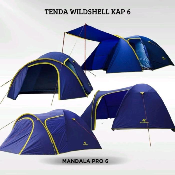 TENDA CAMPING DOME 6 ORANG DOUBLE LAYER / TENDA WILDSHELL MANDALA 6 PRO OUTDOOR - MANDALA 6 PRO