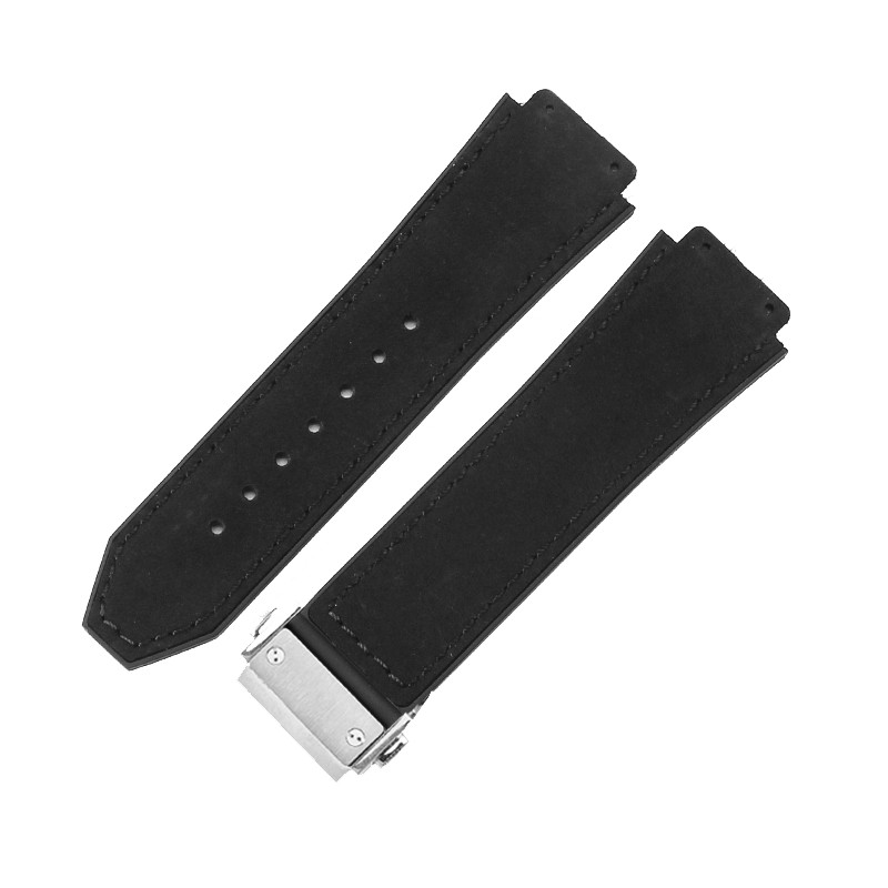 For Hublot Yubo Classic Fusion Big Bang Men's Frosting Genuine Leather Convex Interface Silicone