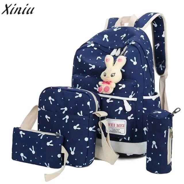 JTB - Tas sekolah anak perempuan bunny lucu ransel anak murah motif playboy imut free gantungan