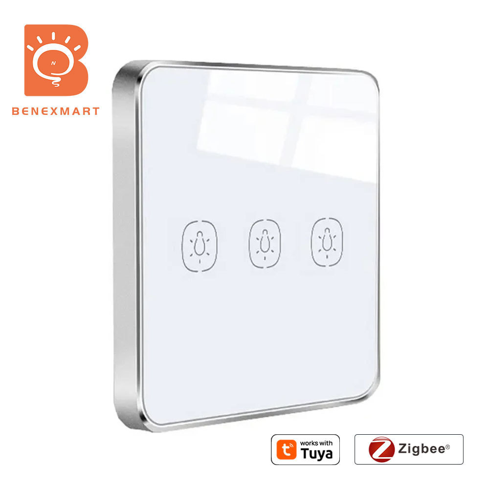 Benexmart Zigbee Wireless Scene Switch 1 2 3 Gang Wall Touch Button On Off Works with Tuya Smart