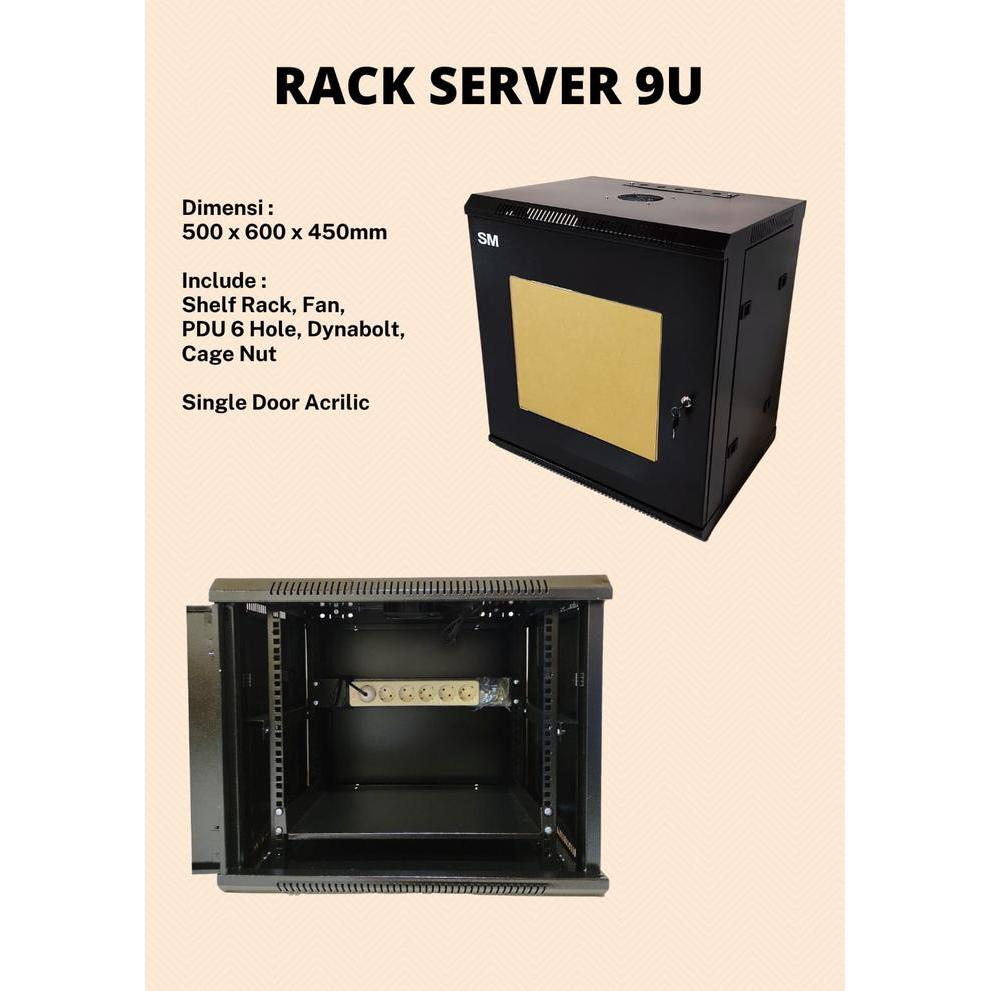 Rak Wallmount 9U - Rak Server 9U
