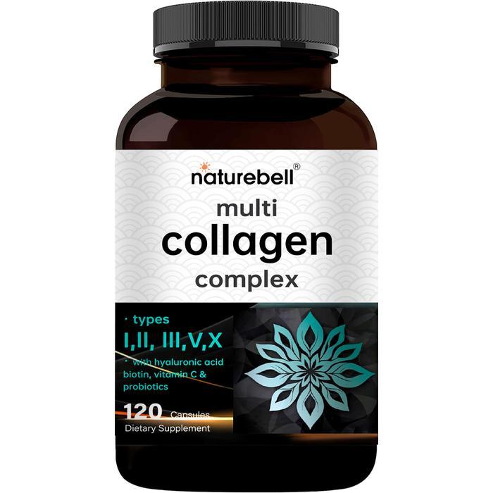 Multi Kolagen untuk Pria dan Wanita, 120 Tablet, Peptida Kolagen Terhidrolisis dengan Probiotik,