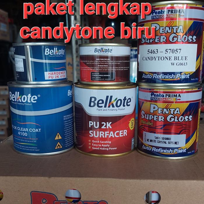 CAT PAKET LENGKAP PENTA SUPER GLOSS CANDYTONE BLUE - CANDY BIRU
