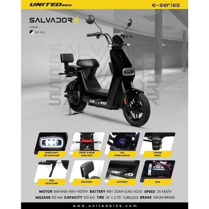 Sepeda Listrik E Bike United Salvador - Hitam