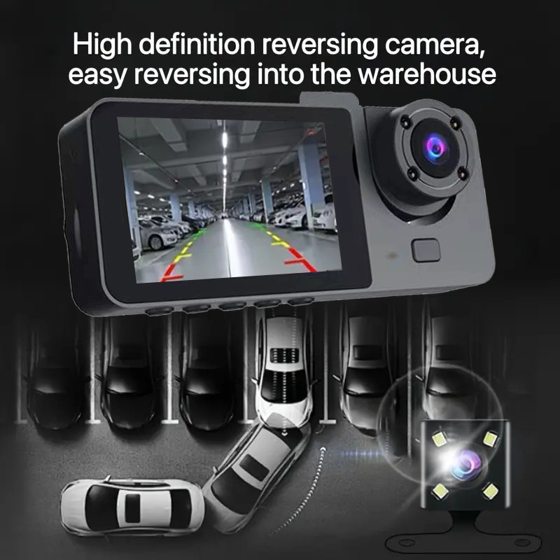 3-Channel Dash Cam, 1080p Dash Cam, 3-Camera Dash Cam, Dash Cam, Video Recorder