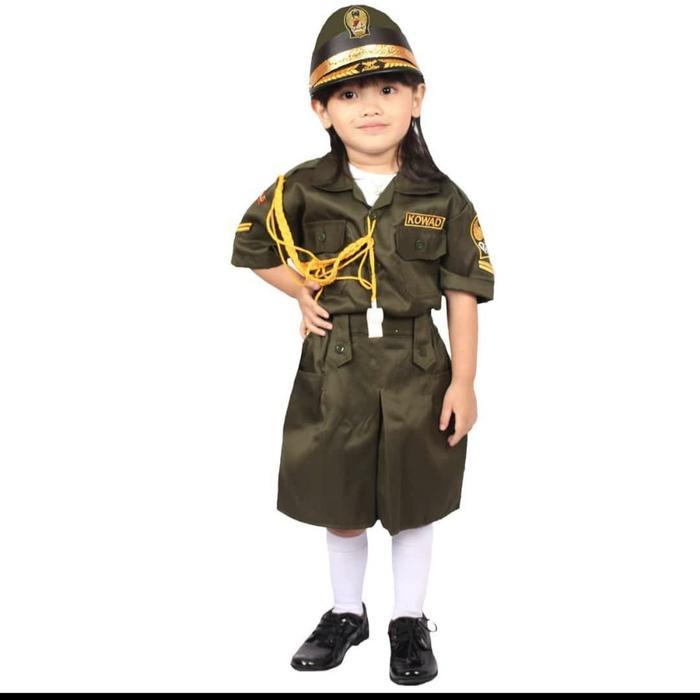 Baju Angkatan Darat Kowad Anak Perempuan 3-12 Tahun Terbaru 