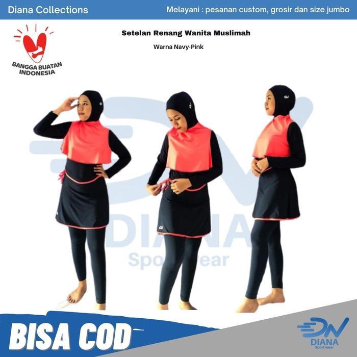 Baju renang muslim jumbo/Baju renang muslim wanita/Pakaian renang muslim/Kerudung renang/Set baju