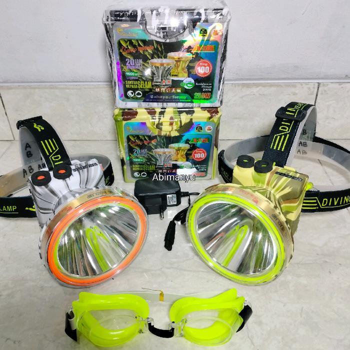 senter kepala selam jinlong body loreng 150 watt dan 250 watt jl-232L //jl-132L baterai 9000mAh