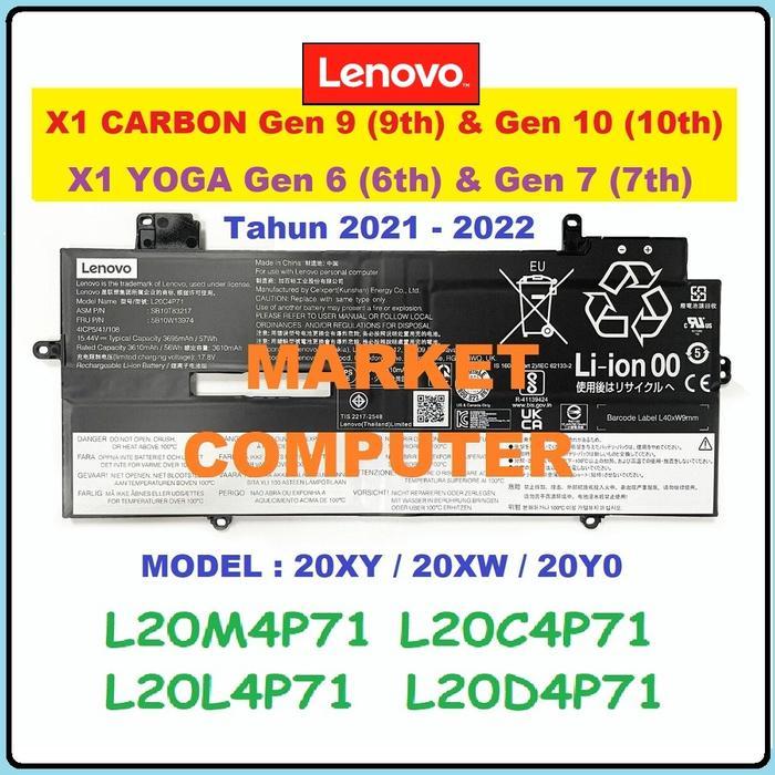 Ready BATTERY BATERAI LENOVO THINKPAD X1 CARBON GEN 9 10 9TH 10TH ORIGINAL