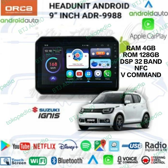 Ready HEAD UNIT TAPE TV MOBIL ANDROID ORCA OEM SUZUKI IGNIS LAYAR 9"