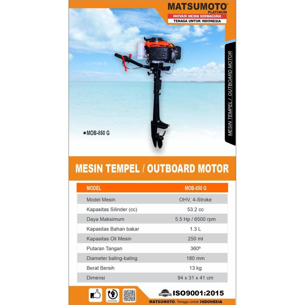 Mesin Tempel Kapal Outboard Matsumoto MOB 850 G