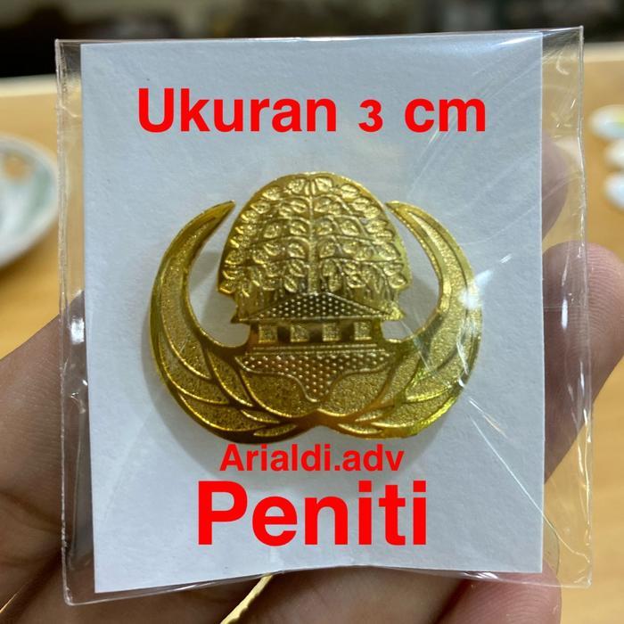 ASLI pin kori 3 cm eching kulit jeruk kuningan disepuh emas peniti pin kori ASN kuningan peniti