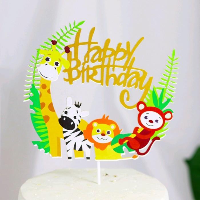 Topper Zoo, topper binatang, hiasan kue binatang, topper cake zoo