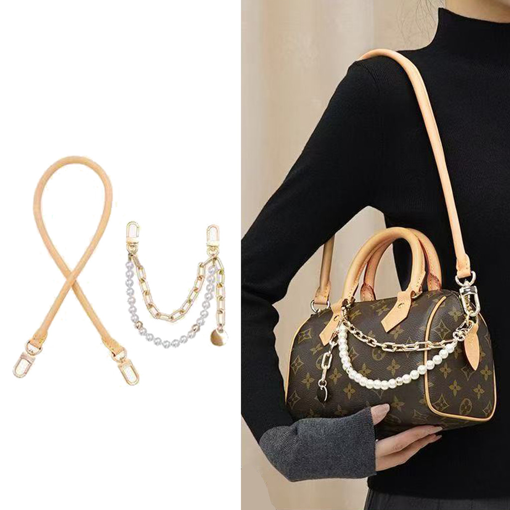 100% Genuine Vachetta Leather Bag Strap for LV Speedy 20 25 30 Shoulder Straps Long Bags Belts