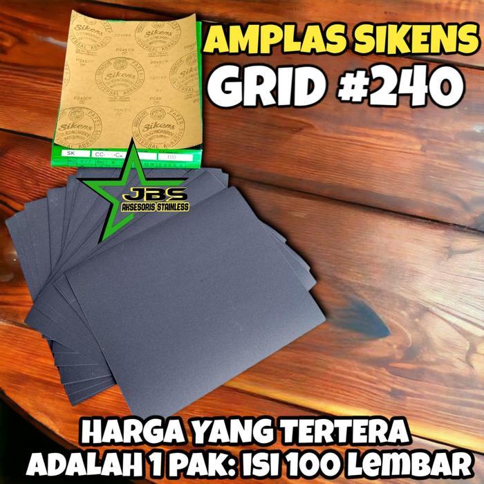Premium [100 Pcs] Amplas Sikens Grit 180 220 240 320 400 1000 Amplas Stainless, Besi, Duco, Cat,