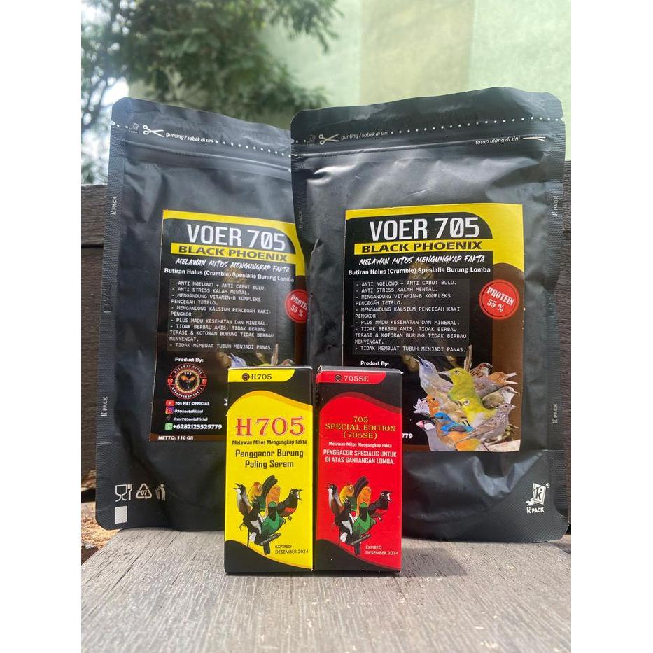 BUNDLING H705 705SE Paket Bundling Voer Burung 705 Black Phoenix 110 Gram Bonus 2 Voer H705 + 1 705S