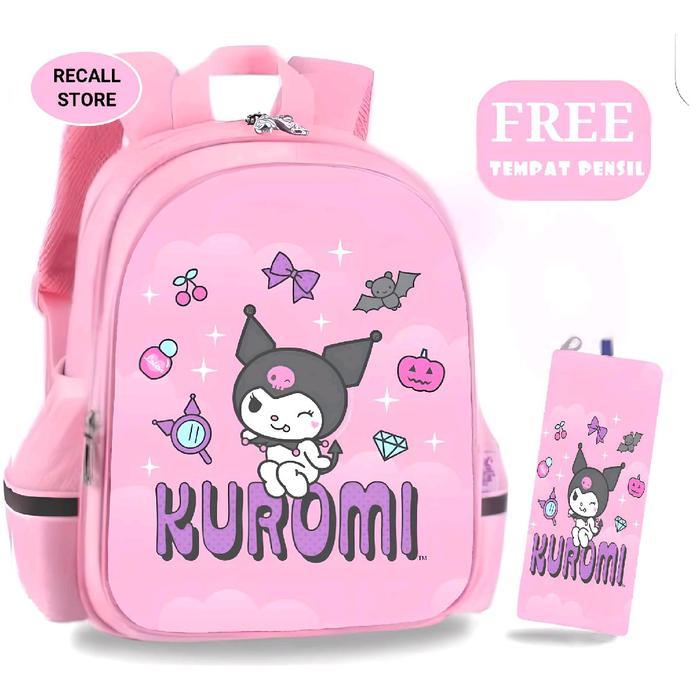 Recall Store Tas Sekolah Ransel Anak Perempuan SD PAUD Karakter Kuromi Fashion Trending Backpack