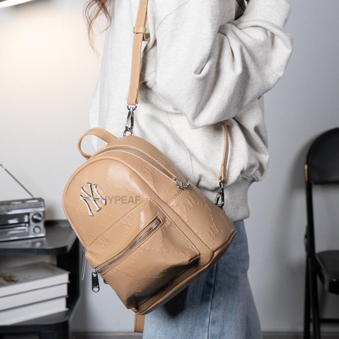 Mlb Ny New York Yankees Monogram Leather Bebeboo Backpack Authentic / Tas Ransel Mlb Original