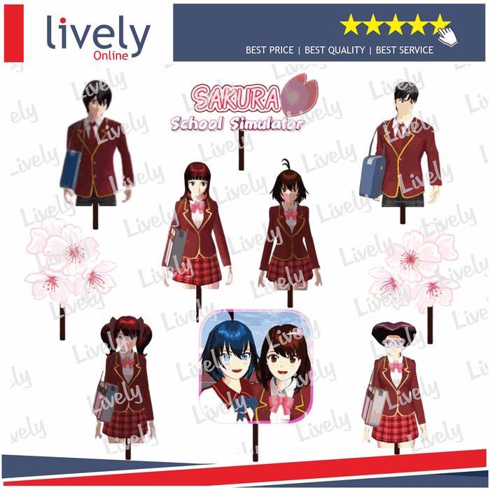 10 pcs Topper Hiasan Cupcake SAKURA SCHOOL SIMULATOR