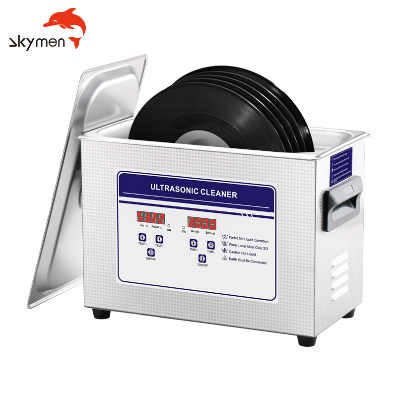 Skymen RoHS CE Manufacture Custom logo Digital 6L Ultrasonic Cleaner Ultrasonic Vinyl Record Cleaner