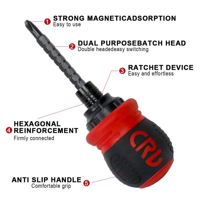 NEW JLD 6Pcs Obeng bisa dilepas Plus+Minus+bintang+Segitiga+Magnet Obeng set Screwdriver Obeng